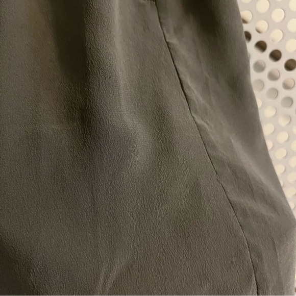 Chaser Paperbag Mini Skirt in Washed Silk Size Small/Medium in Olive Green - Picture 3 of 7